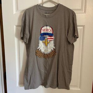 Staghorn River Men's Patriotic Crew Neck Short Sleeve Tee Size M